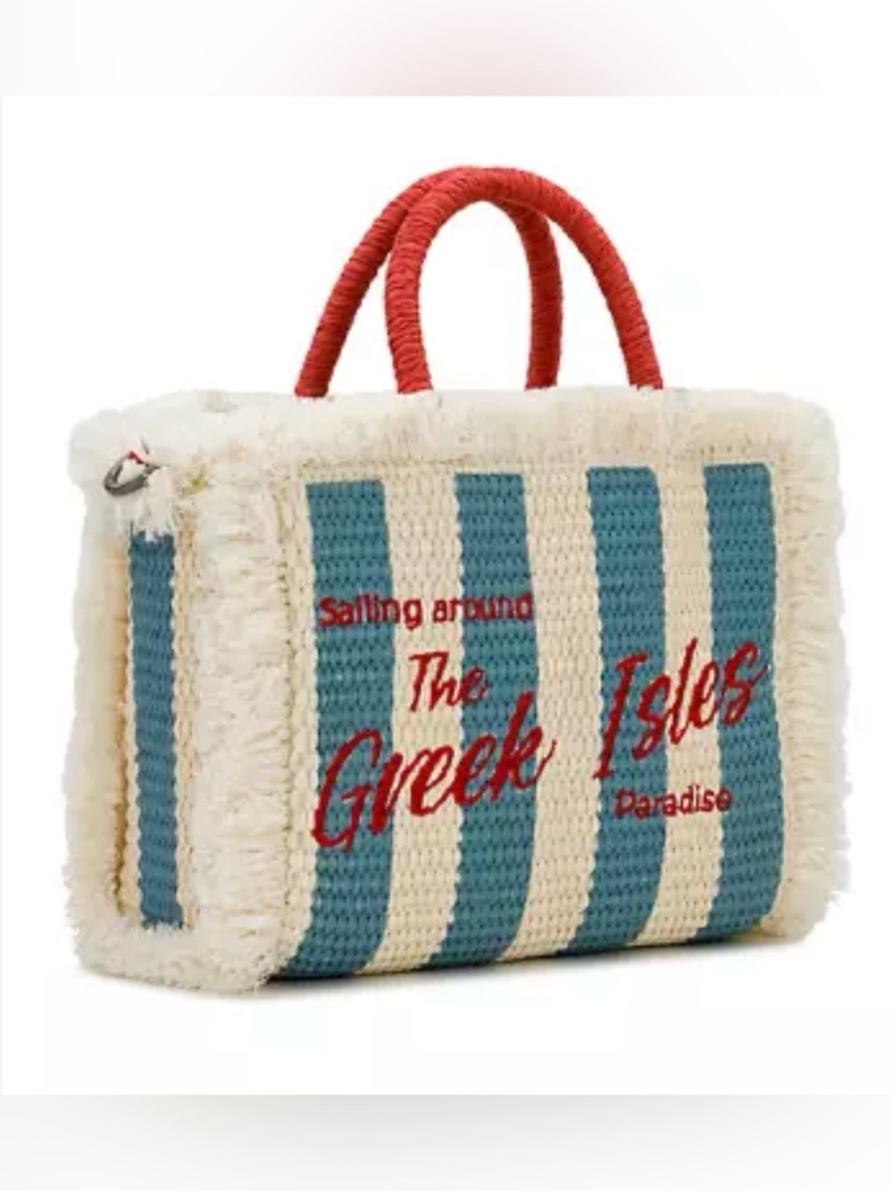 Patricia Nash Sailing Around Greek Isles Small Straw Tote Bag NWT